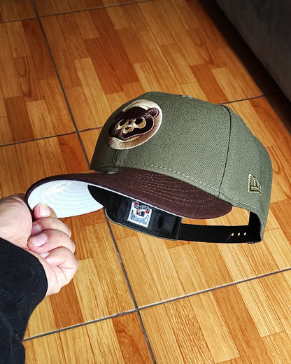 Olive Green Chicago Cubs Brown Visor Snow Gray Bottom 1990 All Star Game Side Patch New Era 9Fifty Snapback