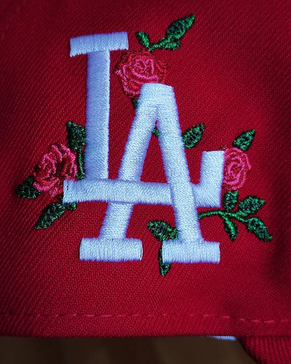 New Era Los Angeles Dodgers script flower red 59 FIFTY FITTED
