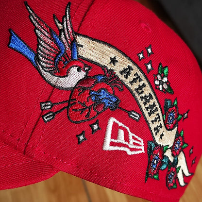 Atlanta Braves Gray Bottom City Art Side Patch New Era 9Fifty Snapback - Red