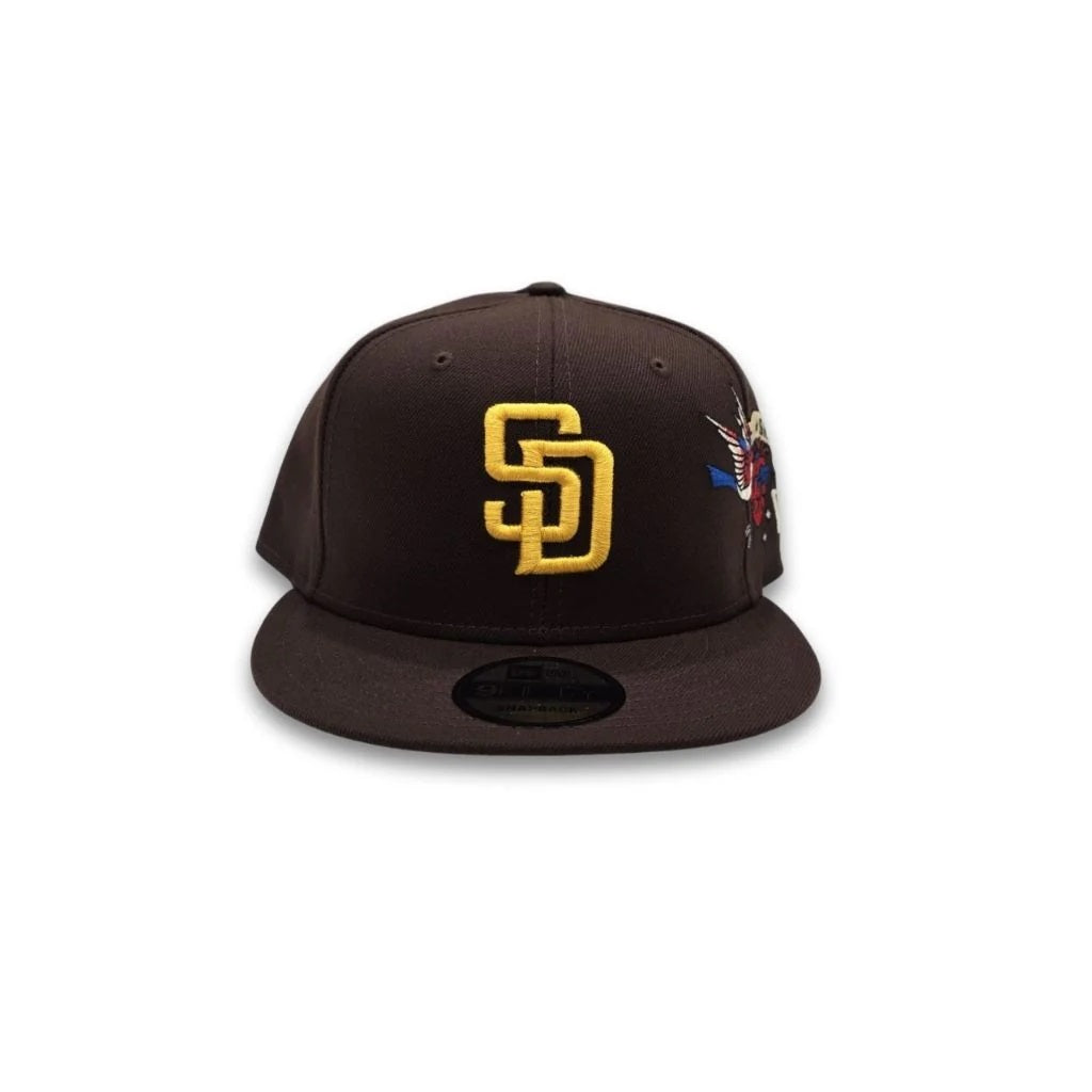 San Diego Padres Gray Bottom City Art Side Patch New Era 9Fifty Snapback - Brown
