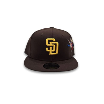 San Diego Padres Gray Bottom City Art Side Patch New Era 9Fifty Snapback - Brown